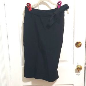 Banana Republic Black Pencil Skirt with Tie Belt Size 4